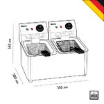 Φριτέζα διπλή ηλεκτρική 8+8 lt