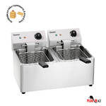 Φριτέζα διπλή ηλεκτρική 8+8 lt